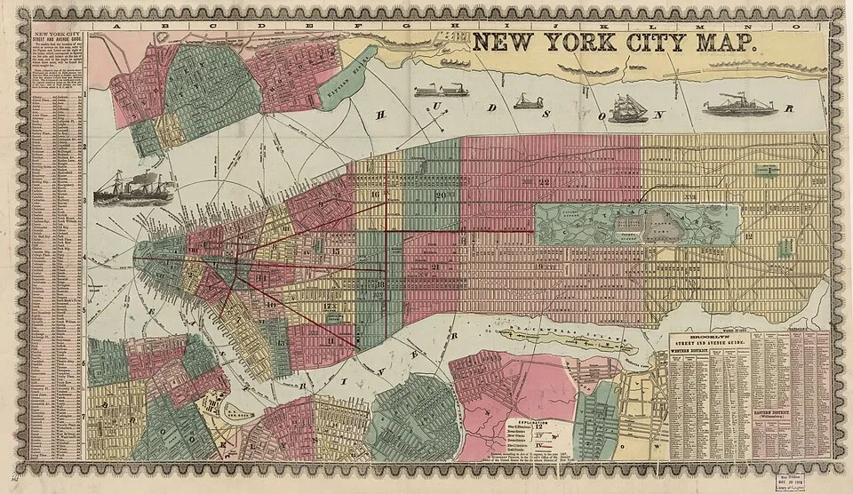 A public-domain historical map of New York City